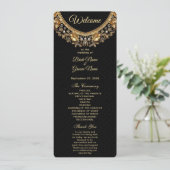 Golden Ornate Frame Wedding Program Programmakaart (Staand voorkant)