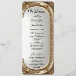 Golden Ornate Frame Wedding Program Programmakaart