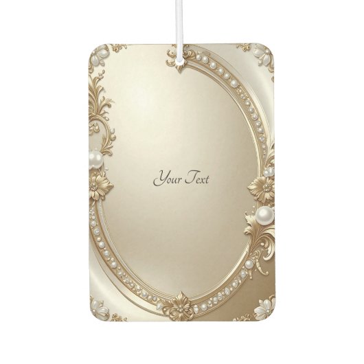 Golden Ornate Frame with Pearls Air Freshener Luchtverfrisser (Voorkant)