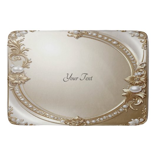 Golden Ornate Frame with Pearls Bath Mat (Voorkant)