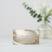 Golden Ornate Frame with Pearls Business Card Visitekaartje (Staand voorkant)
