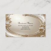 Golden Ornate Frame with Pearls Business Card Visitekaartje (Achterkant)