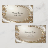 Golden Ornate Frame with Pearls Business Card Visitekaartje (Voorkant / Achterkant)