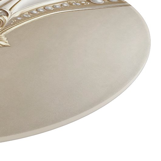 Golden Ornate Frame with Pearls Cutting Board Snijplank (Hoek)