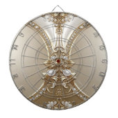 Golden Ornate Frame with Pearls Dartboard Dartbord (Voorkant)