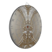 Golden Ornate Frame with Pearls Dartboard Dartbord (Voorkant Links)