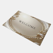 Golden Ornate Frame with Pearls Doormat Deurmat (Schuin)