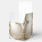 Golden Ornate Frame with Pearls Favor Box Bedankdoosjes (Geopend)