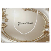Golden Ornate Frame with Pearls Gift Bag Groot Cadeauzakje (Voorkant)