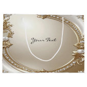 Golden Ornate Frame with Pearls Gift Bag Groot Cadeauzakje (Achterkant)