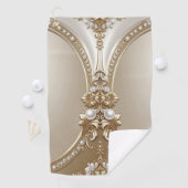 Golden Ornate Frame with Pearls Golf Towel Golfhanddoek (Insitu)