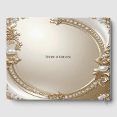 Golden Ornate Frame with Pearls Guest Book Gastenboek (Achterkant)