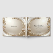 Golden Ornate Frame with Pearls Guest Book Gastenboek (Volledig)