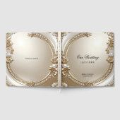Golden Ornate Frame with Pearls Guest Book Gastenboek (Volledig)
