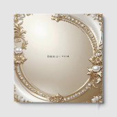 Golden Ornate Frame with Pearls Guest Book Gastenboek (Achterkant)