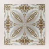 Golden Ornate Frame with Pearls Jigsaw Puzzle Legpuzzel (Horizontaal)