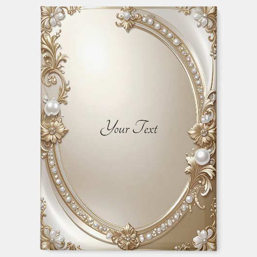 Golden Ornate Frame with Pearls Magnet (Voorkant)