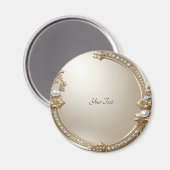 Golden Ornate Frame with Pearls Magnet (Voorkant / Achterkant)