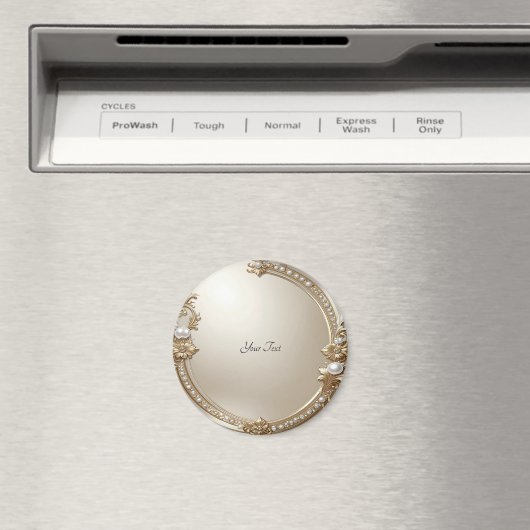 Golden Ornate Frame with Pearls Magnet (Insitu (Vaatwasser))