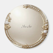 Golden Ornate Frame with Pearls Magnet (Voorkant)