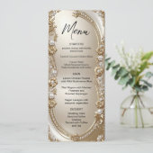 Golden Ornate Frame with Pearls Menu (Staand voorkant)