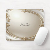 Golden Ornate Frame with Pearls Mousepad Muismat (Met muis)