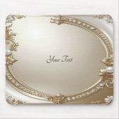 Golden Ornate Frame with Pearls Mousepad Muismat (Voorkant)