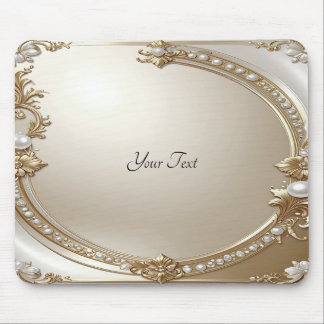 Golden Ornate Frame with Pearls Mousepad Muismat