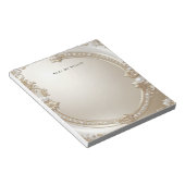 Golden Ornate Frame with Pearls Notepad Notitieblok (Schuin)
