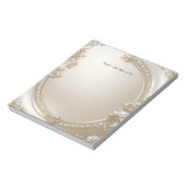 Golden Ornate Frame with Pearls Notepad Notitieblok (Linkerzijde)