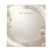 Golden Ornate Frame with Pearls Notepad Notitieblok (Voorkant)