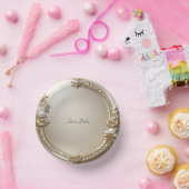 Golden Ornate Frame with Pearls Papieren Kommen (Feest)