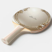 Golden Ornate Frame with Pearls Ping Pong Paddle Tafeltennisbatje (Voorkant Gekanteld)