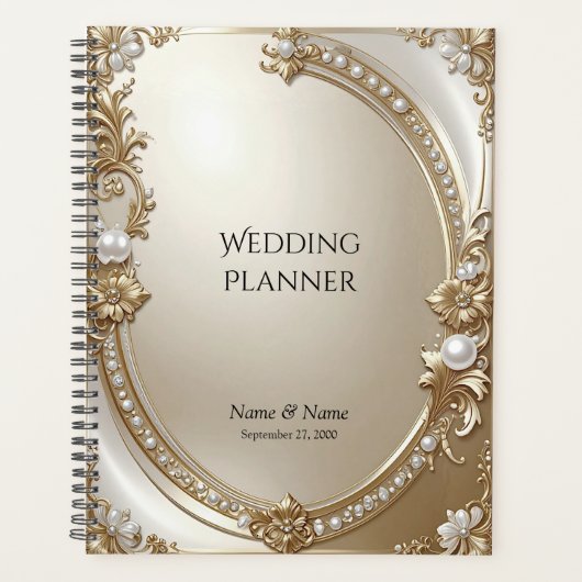 Golden Ornate Frame with Pearls Planner (Voorkant)