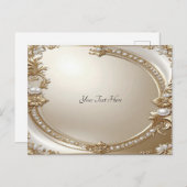 Golden Ornate Frame with Pearls Postcard Briefkaart (Voorkant / Achterkant)