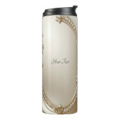 Golden Ornate Frame with Pearls Thermal Tumbler Thermosbeker (Gedraaid links)