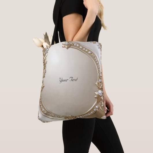 Golden Ornate Frame with Pearls Tote Bag (Dichtbij)