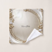 Golden Ornate Frame with Pearls Towel Set Bad Handdoek (Wasdoekje)