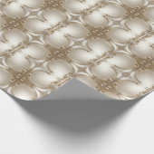 Golden Ornate Frame with Pearls Wrapping Paper Cadeaupapier (Hoek)