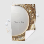 Golden Ornate Golf Towel Golfhanddoek (Insitu)