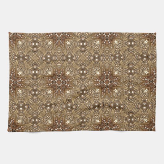 Golden Ornate Kitchen Towel Theedoek (Horizontaal)