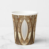 Golden Ornate Paper Cups Papieren Bekers (Rechts)