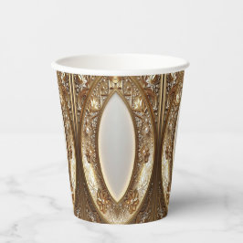 Golden Ornate Paper Cups Papieren Bekers
