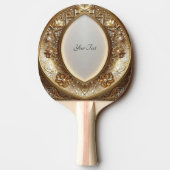 Golden Ornate Ping Pong Paddle Tafeltennisbatje (Achterkant)