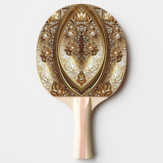 Golden Ornate Ping Pong Paddle Tafeltennisbatje (Voorkant)