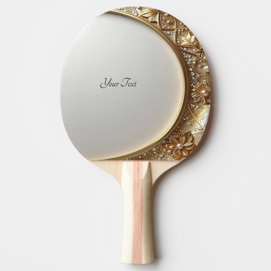 Golden Ornate Ping Pong Paddle Tafeltennisbatje (Voorkant)