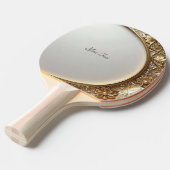 Golden Ornate Ping Pong Paddle Tafeltennisbatje (Voorkant Gekanteld)