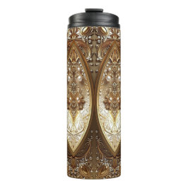 Golden Ornate Thermal Tumbler Thermosbeker