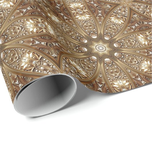 Golden Ornate Wrapping Paper Cadeaupapier (Rol Hoek)