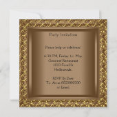 Golden Owl Afbeelding Elite Elegant Birthday Party Kaart (Achterkant)